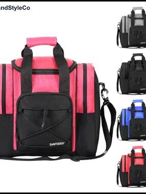 Bowling Ball Bag Tote for 1 Ball & Shoes Padded Holder Adjustable Strap Heavy